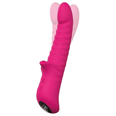 Dream Toys Honey Bear vibrátor so stimulátorom klitorisu Magenta 21,2 cm