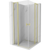Mexen, Mexen Mist L Duo výklopný sprchový kút 115 x 115 cm, transparentný, brúsené zlato - 8A4L-115-115-55-00