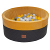 Golden Kids Suchý bazén Eco velvet s loptičkami 90x40cm žlto-sivý