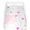 Obliečky do postieľky, bavlna 2D sada, I love Girl, ružová/biela Baby Nellys