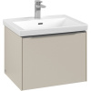 VILLEROY & BOCH Subway 3.0 závesná skrinka pod umývadlo, 1 zásuvka, s LED osvetlením, 572 x 478 x 429 mm, Cashmere Grey, C577L0VN