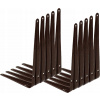 Rohový držiak na policu, podpera 22,5x20 cm, 10 ks - Hnedá farba