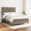 zahrada-XL Posteľný rám boxspring s matracom sivohned 140x200 cm látka 3142101