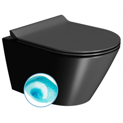 GSI KUBE X COLOR KUBE X závesná WC misa, Swirlflush, 36x50cm, čierna dual-mat 941626