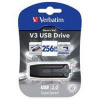 Verbatim USB flash disk, USB 3.0 (3.2 Gen 1), 256GB, V3, Store N Go, čierny, 49168, USB A, s výsuvným konektorom
