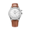 Vulcain Cricket President 39 mm - strieborné - Brown Plain + 5 rokov záruka a darček ZADARMO