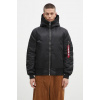 Bunda Alpha Industries MA-1 Hooded 158104 03 pánska, čierna farba, prechodná