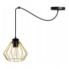 Light Home Závesné svietidlo Nuvola Spider 1, 1x zlaté drôtené tienidlo