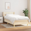 vidaXL Posteľný rám boxspring s matracom krémový 90x190 cm látka - Krémová - 210898-162233