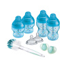 Tommee Tippee Sada Dojčenských Fľaštičiek C2N Anti-Colic S Kefou Blue