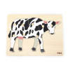 Puzzle na podložke s rúčkami Viga 44608 krava