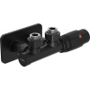Mexen G00 termostatický rohový set s krytem S, Duplex, DN50, černý - W907-900-910-70