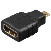Adaptér HDMI/HDMI micro F/M, priamy, 4K@60Hz, čierny, pozl. konektor