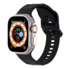 AppleMix Remienok pre Apple Watch Ultra 49 mm / 45 mm / 44 mm / 42 mm - Zvlnený - Silikón - Čierny