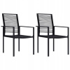 Záhradný stôl, stolík - Záhradné stoličky, 2 ks, Rattan PVC, čierna (Záhradné stoličky, 2 ks, Rattan PVC, čierna)