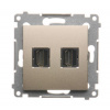 Kontakt Simon HDMI 2-zásuvka Simon54 PREMIUM/NATURE zlatá DGHDMI2.01/44