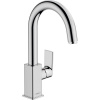 HANSGROHE Vernis Shape páková umývadlová batéria s otočným výtokom, s plastovou odtokovou súpravou s tiahlom, výška výtoku 200 mm, chróm, 71564000