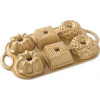 Nordic Ware Forma na 6 malých bábovek 3 tvary zlatá 1 l 91277