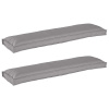 zahrada-XL Sada vankúšov na palete 2 pcs Sivá 150 x 40 x 8 cm 42001709