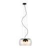 RENDL AMANDA závesná matná čierna číre sklo 230V LED E27 3x15W