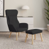 Relaxačné kreslo s podnožkou čierne látka-ForU-3097756
