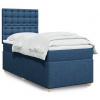 Box spring postel s matrací modrá 90x200 cm textil Modrá 3293483