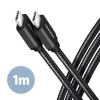 AXAGON BUCM3-CM10AB, SPEED kabel USB-C USB-C, 1m, USB 3.2 Gen 1, PD 60W 3A, ALU, oplet, černý BUCM3-CM10AB
