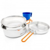 GSI Outdoors Glacier Stainless 1 Person Mess Kit Šedá nádobí