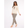 Cornette 671/429 Panther long/r S-2XL dámske pyžamo Béžová L