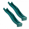 Šmýkačka na montáž, voda KBT 300 cm do 70 kg (NAJDLHŠIA šmykľavka 3m trojmetrová šmykľavka Dark Green Two Slides)