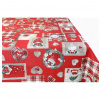 Vianočný bavlnený obrus Vianočný čas Červená 90x90 cm