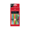 FABER-CASTELL trojhranné akvarelové farbičky - Colour GRIP - pastelové + neónové - 12 farieb