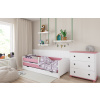 BabyBeds Detská posteľ EMMA srdiečka Farebné prevedenie: Růžová, Velikost postele: 160x80 cm, Úložný priestor k posteli: Áno, s úložným priestorom