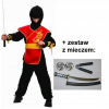 Kostým pre chlapca - OBLEK RED DRAGON NINJA SUIT - brnenie so žltým opaskom (Kostým pre chlapca - OBLEK RED DRAGON NINJA SUIT - brnenie so žltým opaskom)