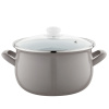 Hrniec smaltovaný s pokrievkou Capri šedý 22 cm 5,3 l