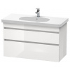 Duravit DuraStyle - Umývadlová skrinka 61x100x45 cm, 2 zásuvky, lesklá biela DS648502222