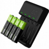 Green Cell nabíjačka batérií GRADGC01, na 4 ks AA, NiMH, nabíjanie samostatných článkov, vrátane 4ks batérií AA 2000mAh, 0.5W GRSETGC01