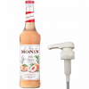 Sirup MONIN White Peach BIELA BROSKYŇA 700 ml + Pumpička