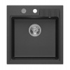SAPHO Žulový vstavaný drez, 50 x 52 cm, čierny GR1044