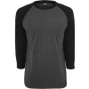 Contrast 3/4 Sleeve Raglan Tee - cha/blk M