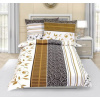 Bellatex obliečky flanel hnědé lístky 140x200 70x90