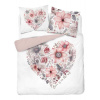 DETEXPOL Francúzske obliečky Kvetinové srdce Bavlna, 220/200, 2x70/80 cm
