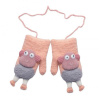 Zimné rukavičky so šnúrkou a kožúškom, Ovečka, Baby Nellys, marhuľové, 98/104, 13cm Baby Nellys 8596309419671