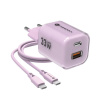 AppleMix 33W nabíjacia súprava FORCELL F-ENERGY - USB-C + USB-A + USB-C kábel 1 m - fialová