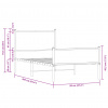vidaXL Kovový posteľný rám bez matraca dymový dub 90x200 cm - Hnedá - 145218-91541