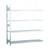 Regál široký SCHULTE, oceľové police, prídavné pole, 4 úrovne, šírka police 2000mm, 2006x836x2500 mm