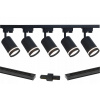 Kolajnicové led svietidla - 5 x GU10 Black + 2x Rail 1m + konektor (5 x GU10 Black + 2x Rail 1m + konektor)