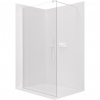 CERANO - Sprchová zástena Walk-in Onyx Round Ľ/P - 8 mm - guľatá vzpera - biela matná, transparentné sklo - 110x200 cm