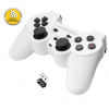 Vibračný bezdrôtový gamepad PC/PS3 USB GLADIATOR, bielo-čierny 72647
