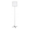 Rabalux Strieborná stojaca lampa Izander s bielym tienidlom pre žiarovku E27 74012